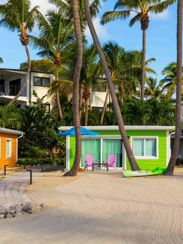 colorful cottages on a beach