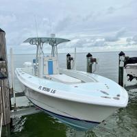 Braxton Black's charter boat in Islamorada, Florida at Three Waters Resort & Marina.