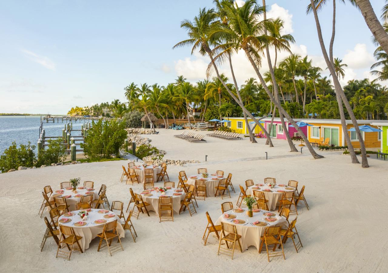 Wedding set up at La Siesta on the beach