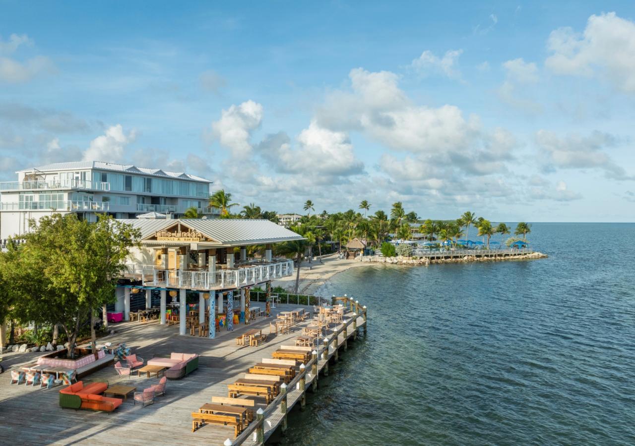A wide shot view of Three Waters in Islamorada.