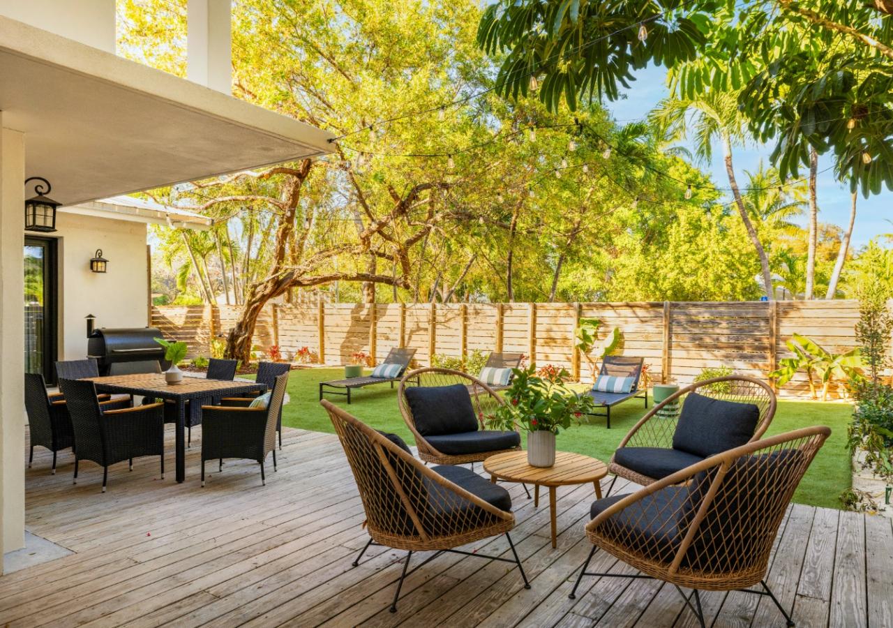 Exterior of backyard of the Sea Glass house at La Siesta Resort in Islamorada, Florida.