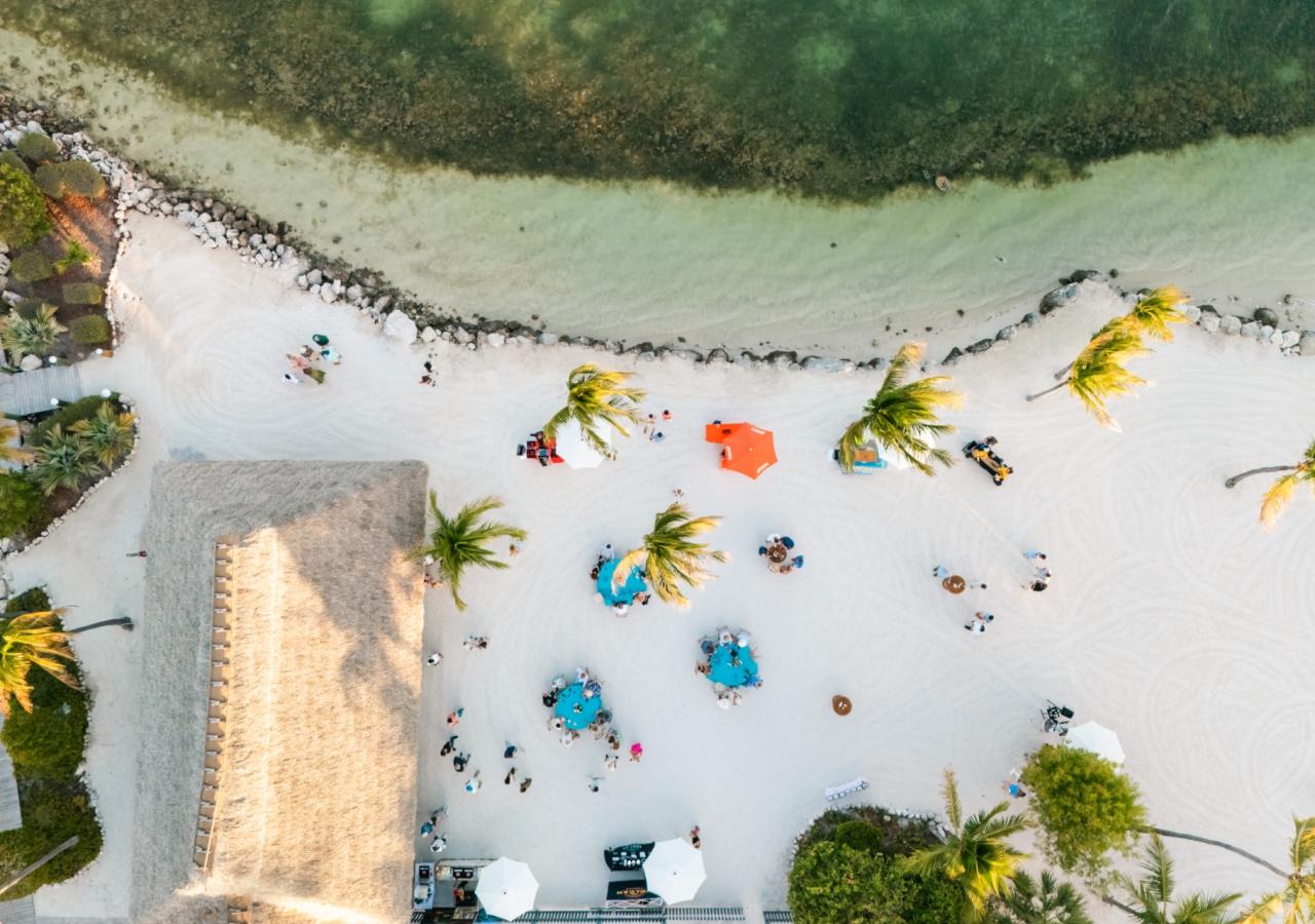Friday Night Reception at the beach in Islamorada, Florida to kick off Helm to Hearth at Three Waters Resort & Marina.