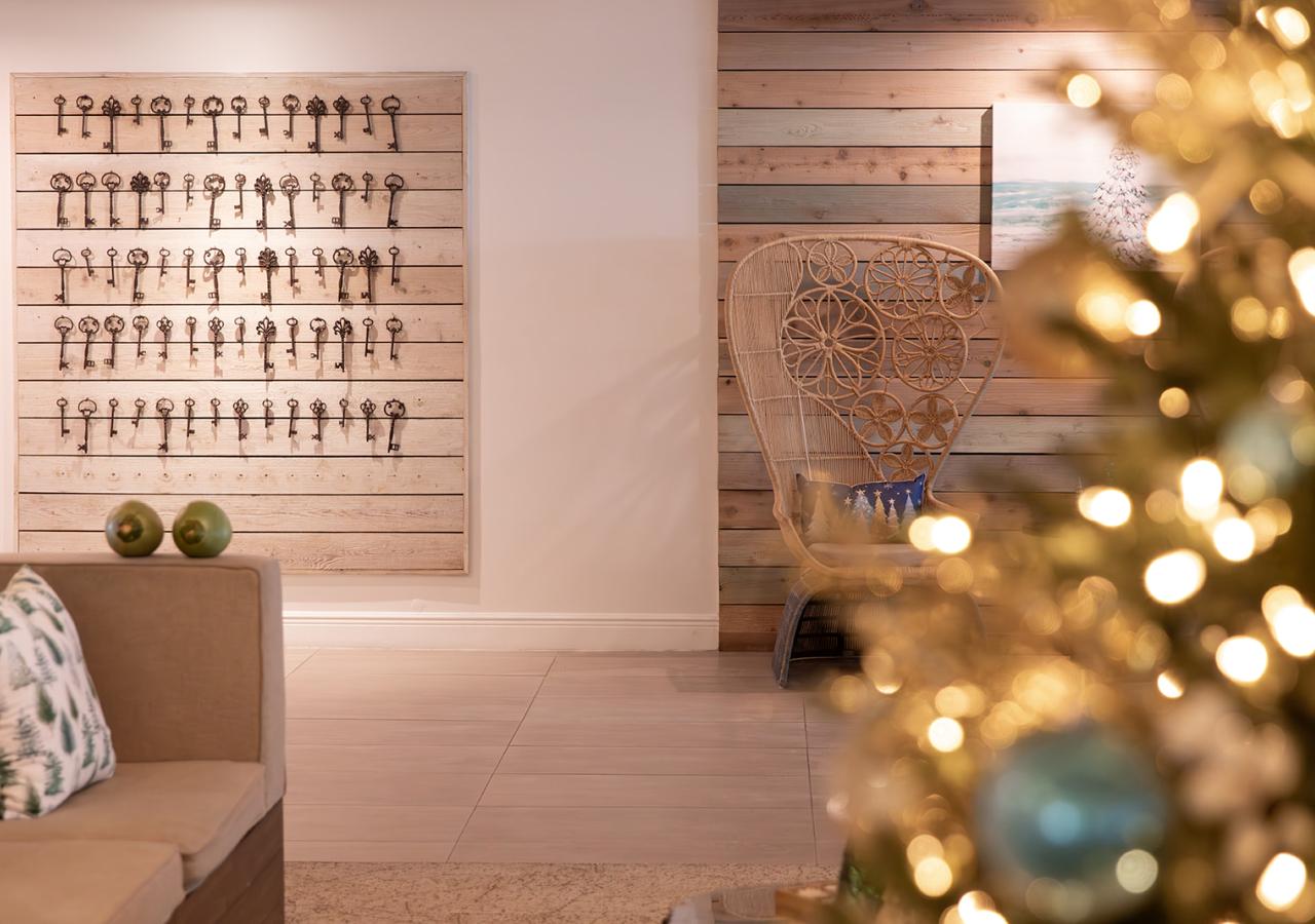 A Christmas Tree in the Lobby at Amara Cay