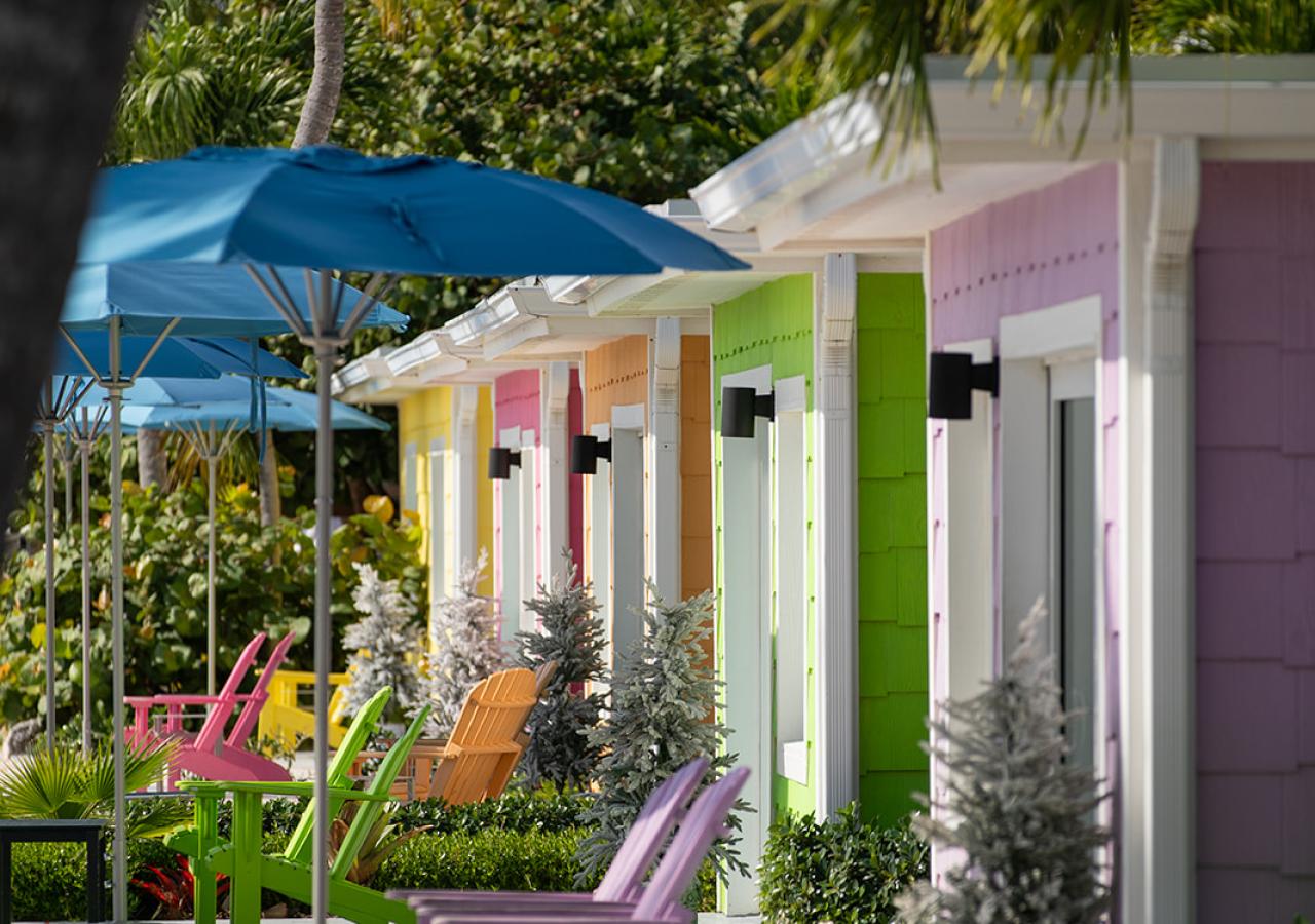 Holiday decor at the cottages at La Siesta in the Florida Keys.