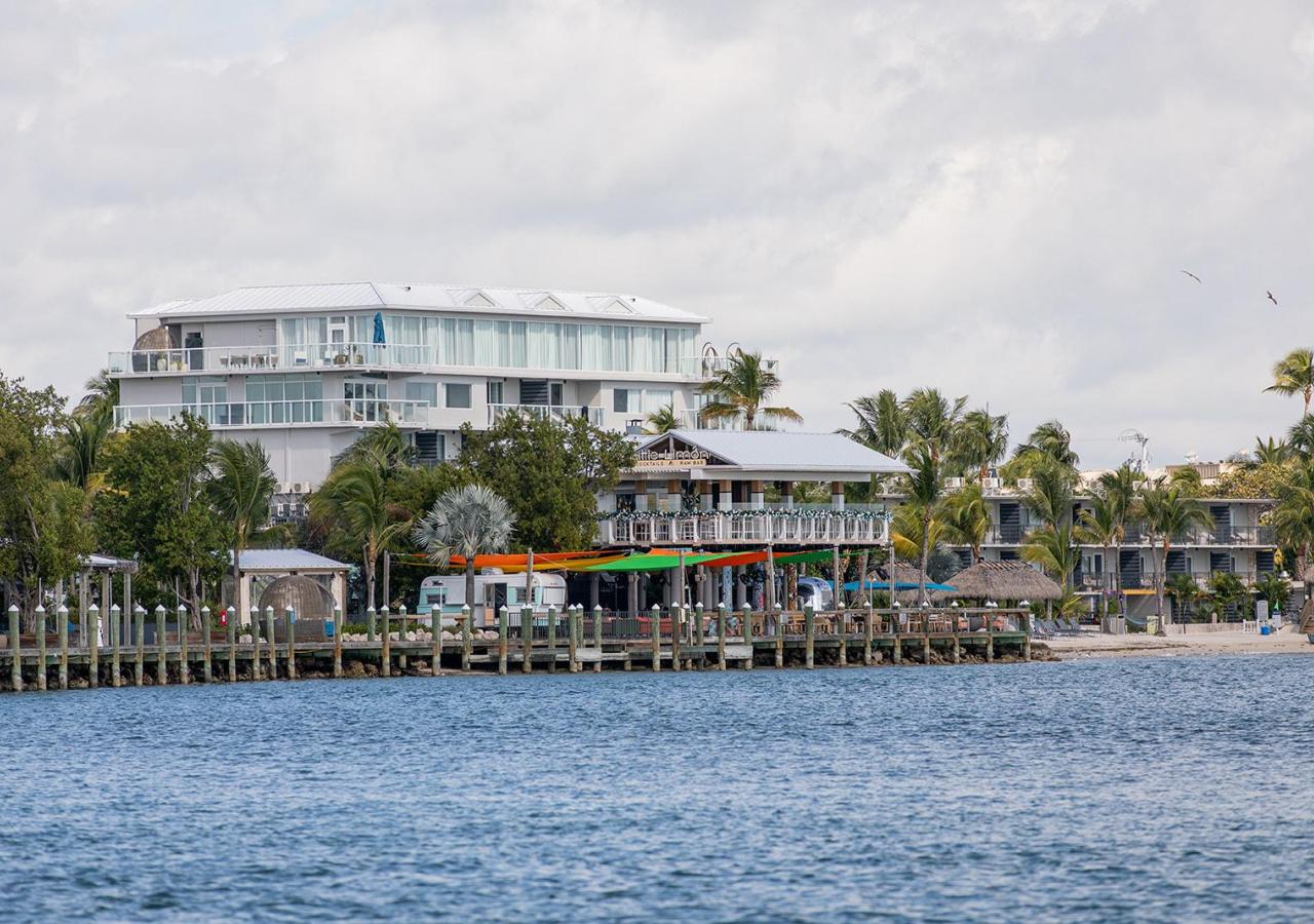 A view of Three Waters Resort & Marina from the ocean in the Florida Keys.