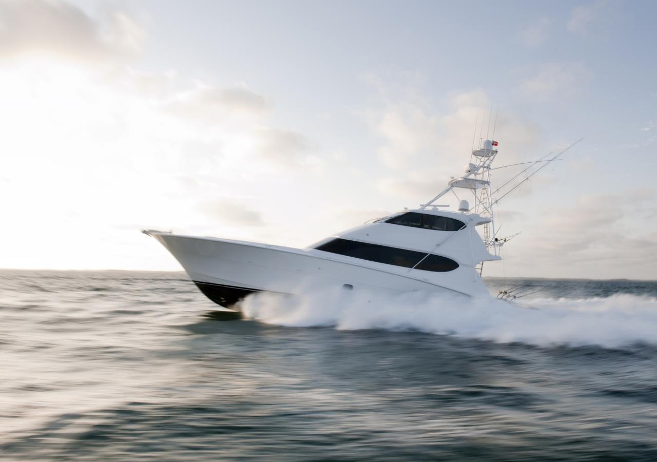 a charter boat on the ocean