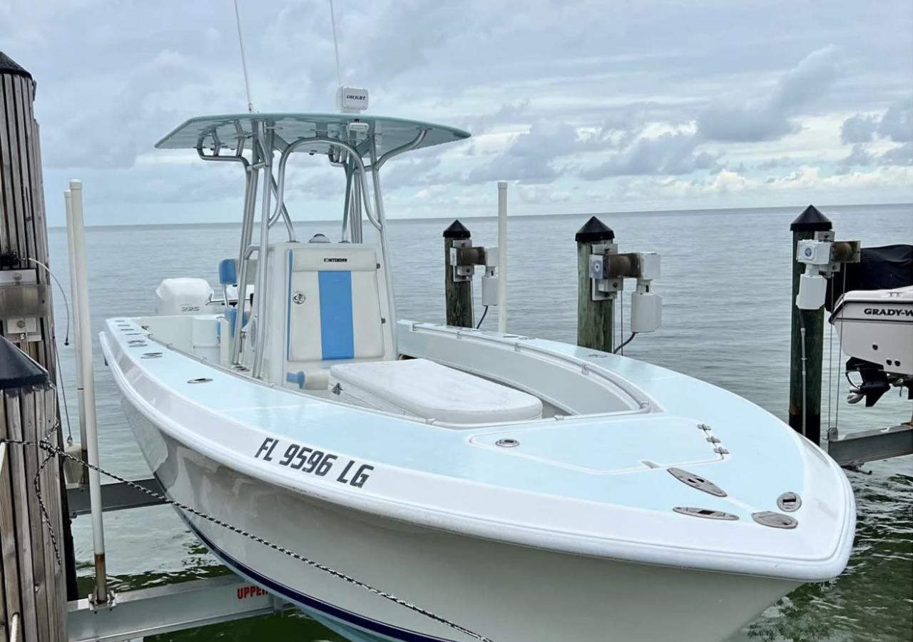 Braxton Black's charter boat in Islamorada, Florida at Three Waters Resort & Marina.