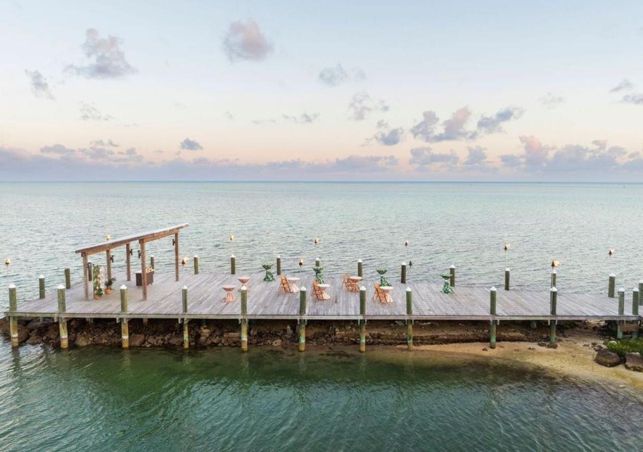 Image of a deck decorated for an event