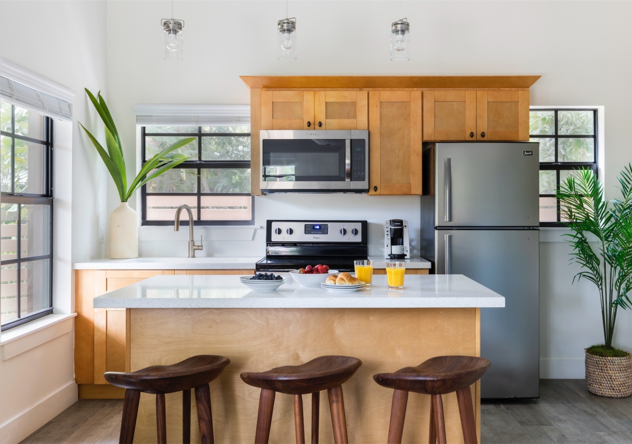 kitchen with small island