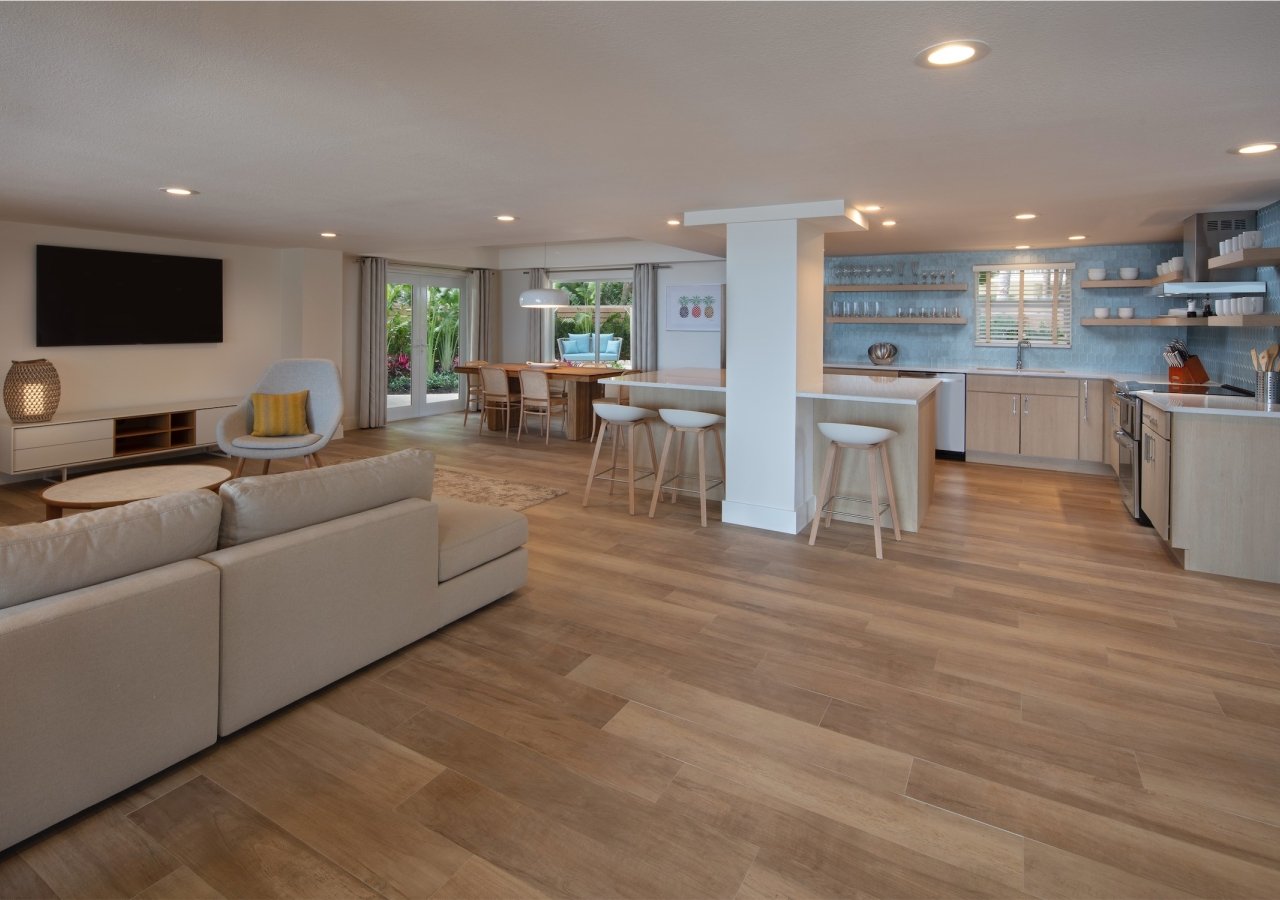 open concept living room and kitchen