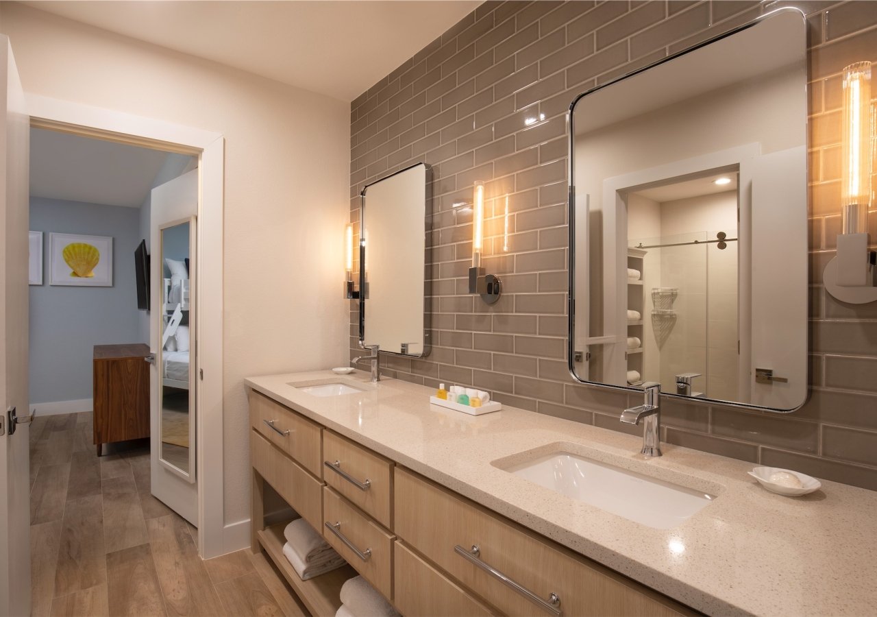 bathroom with double sinks