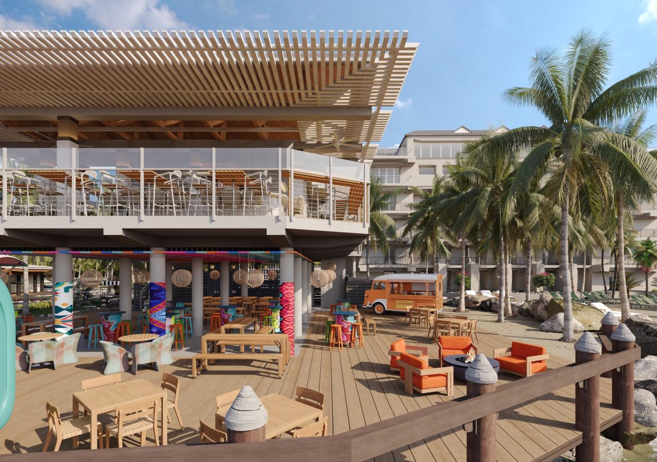 A rendering of the new Mercado Morada at Three Waters Resort & Marina