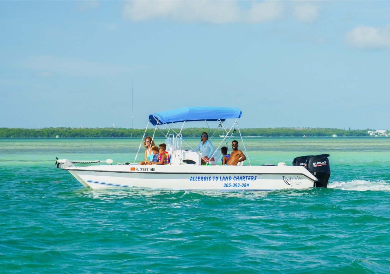 boat with passengers sailing in the water