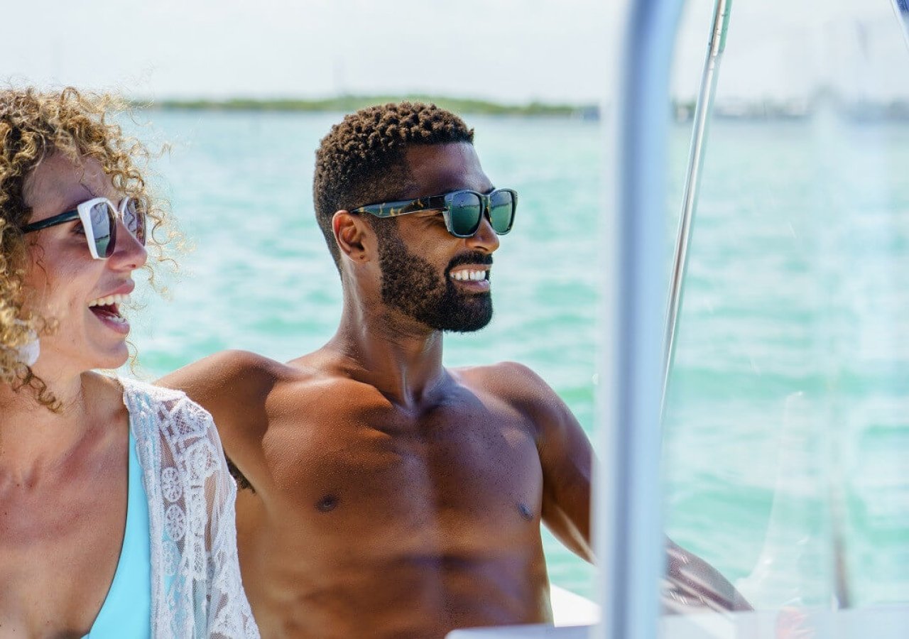 couple on a boat