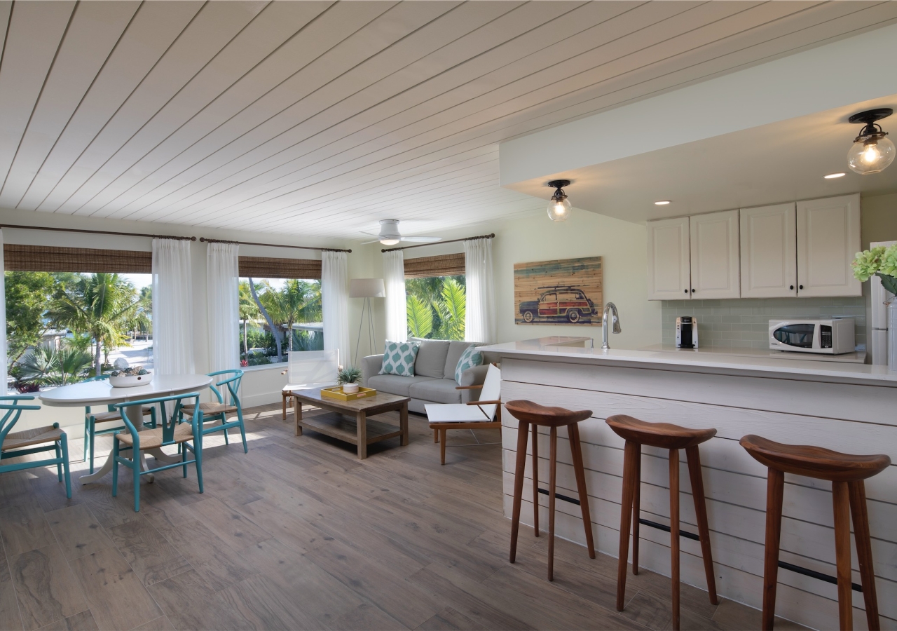 kitchen and dining room area