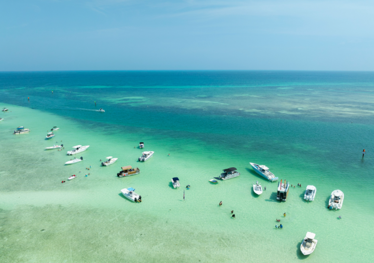 The Islamorada Sand Bar in the Florida Keys.