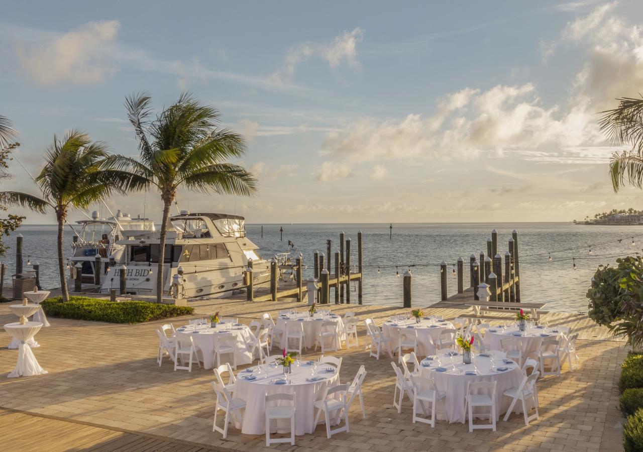Wedding set up by the water