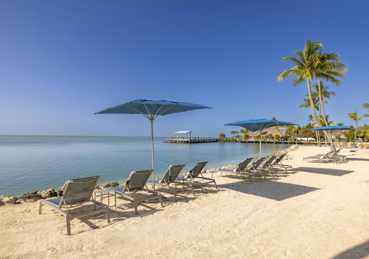 View of Fire Beach with a blue sky in the background