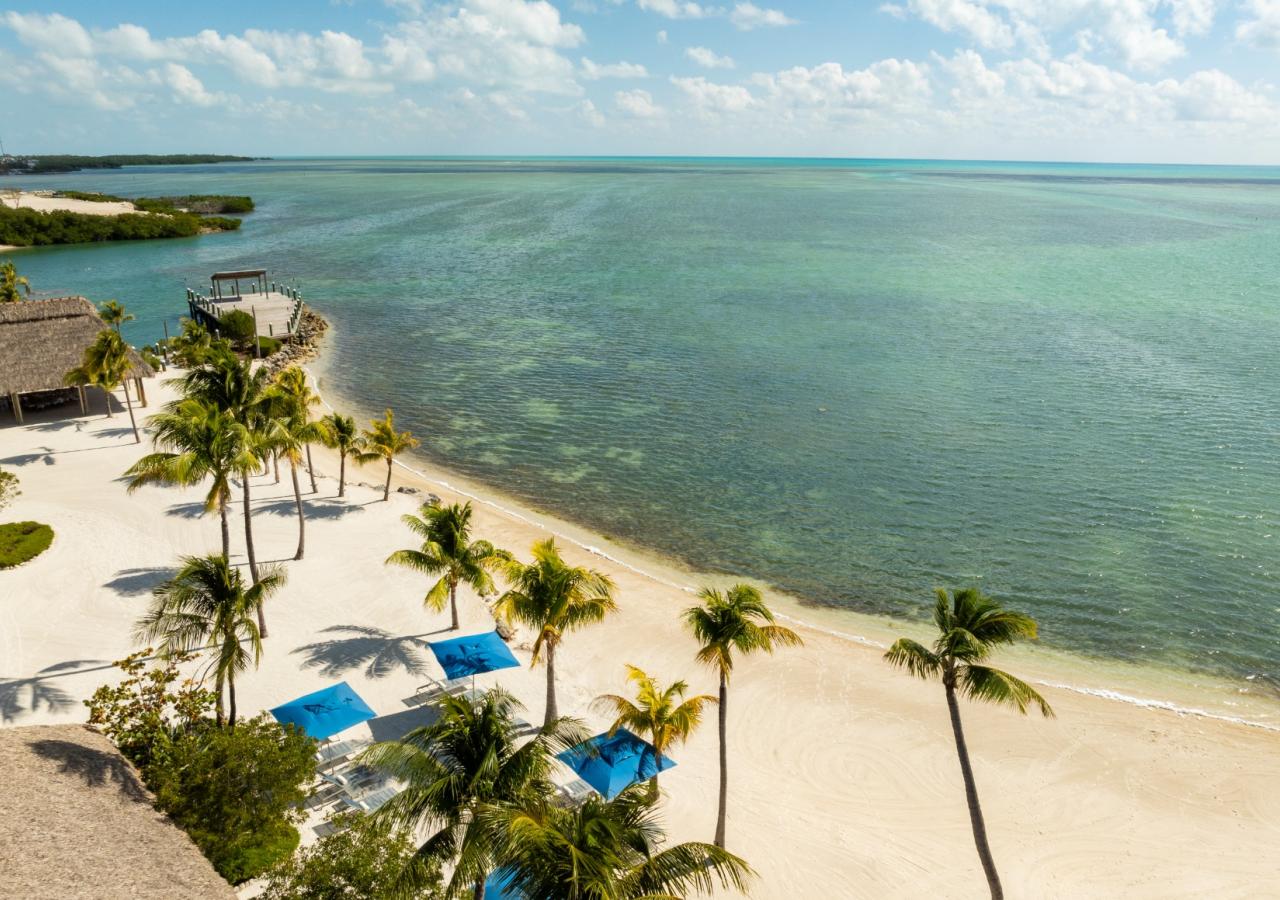 An overview of Paradise Beach at Three Waters Resort.