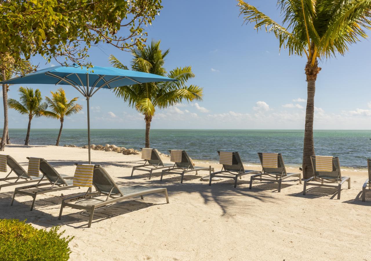 Paradise Beach with lounge chairs