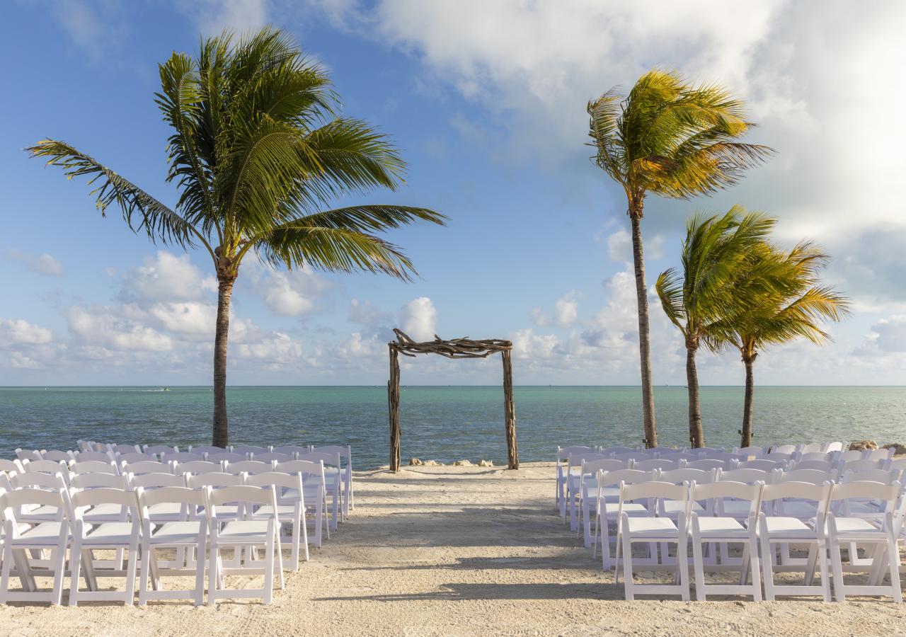 Wedding set up on the beach
