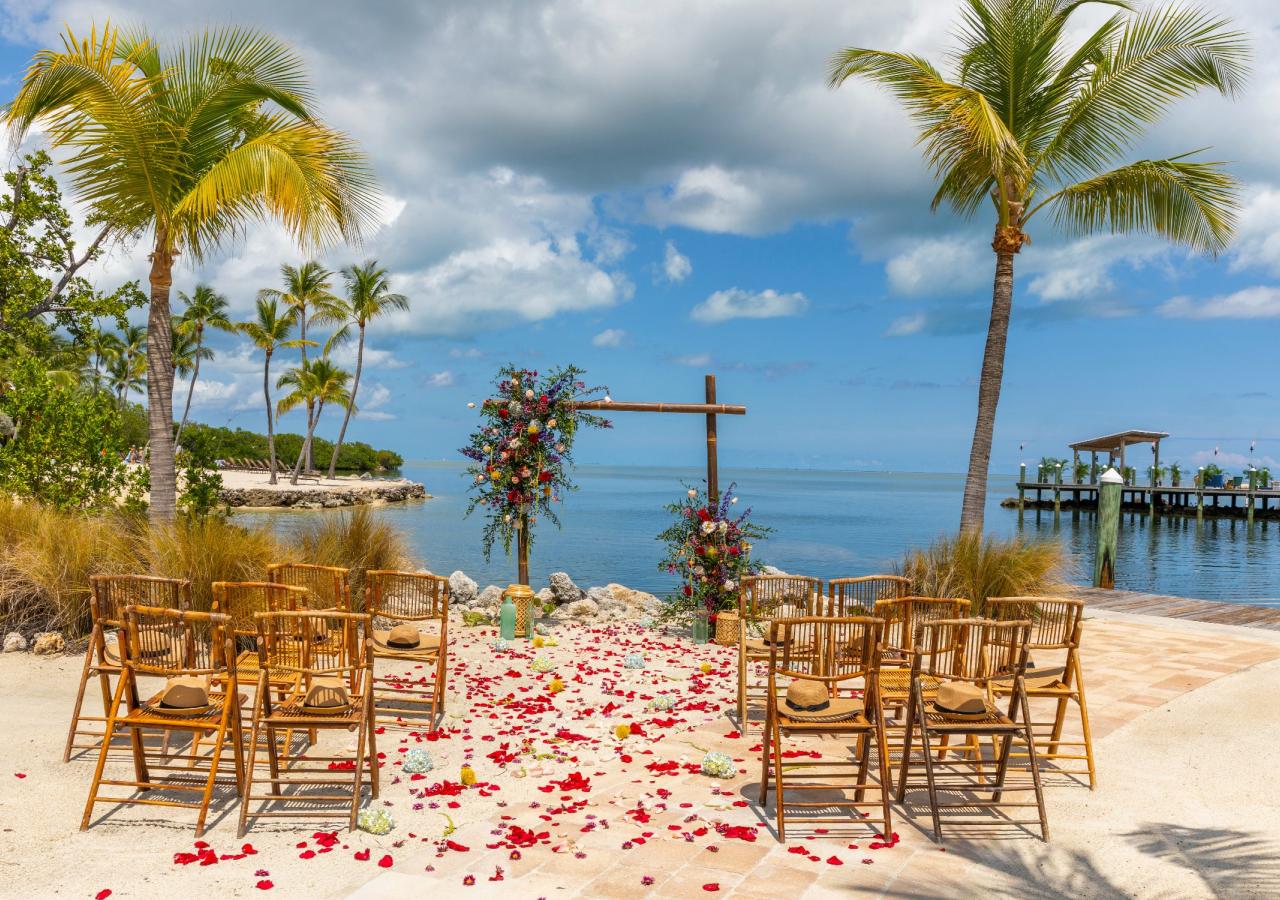 Beach wedding setup