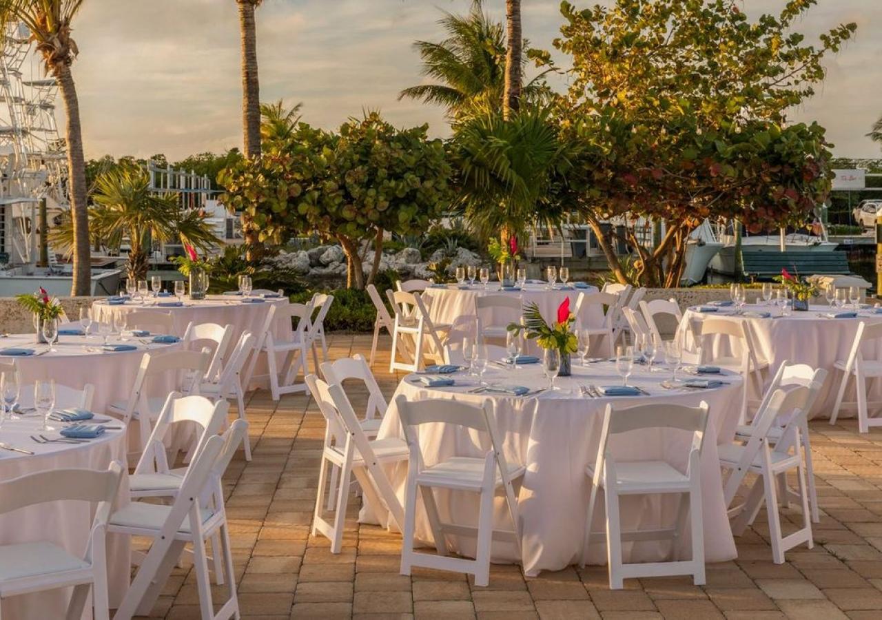 rehearsal dinner set up outdoors