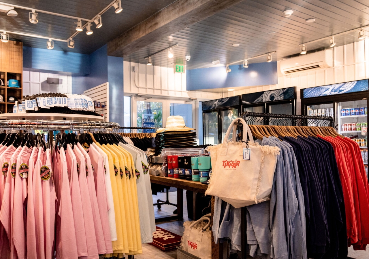 clothing on racks