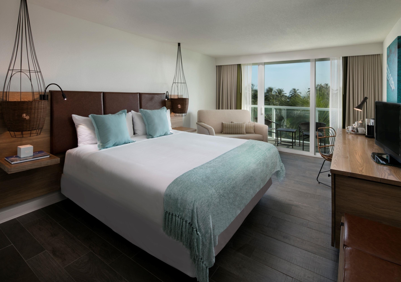 spacious room with large windows