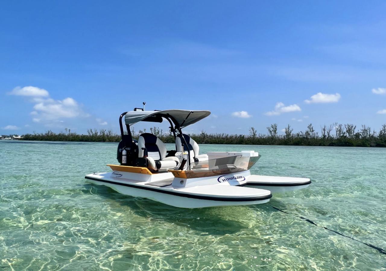 A hyperglider floating on the water