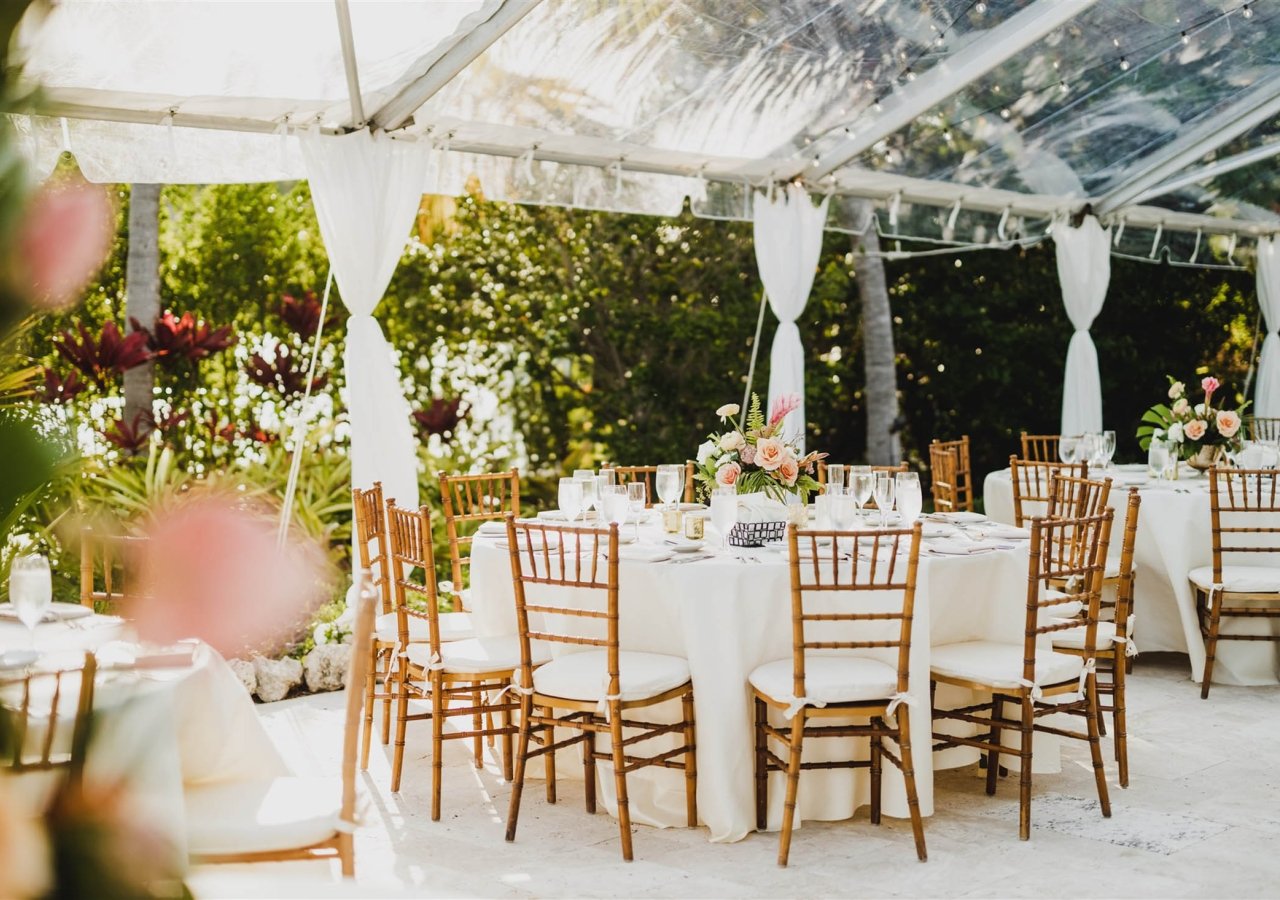 tables set up for a wedding