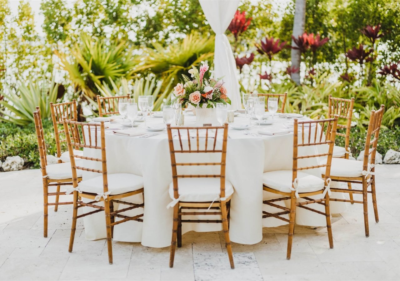 round table set up for a wedding dinner