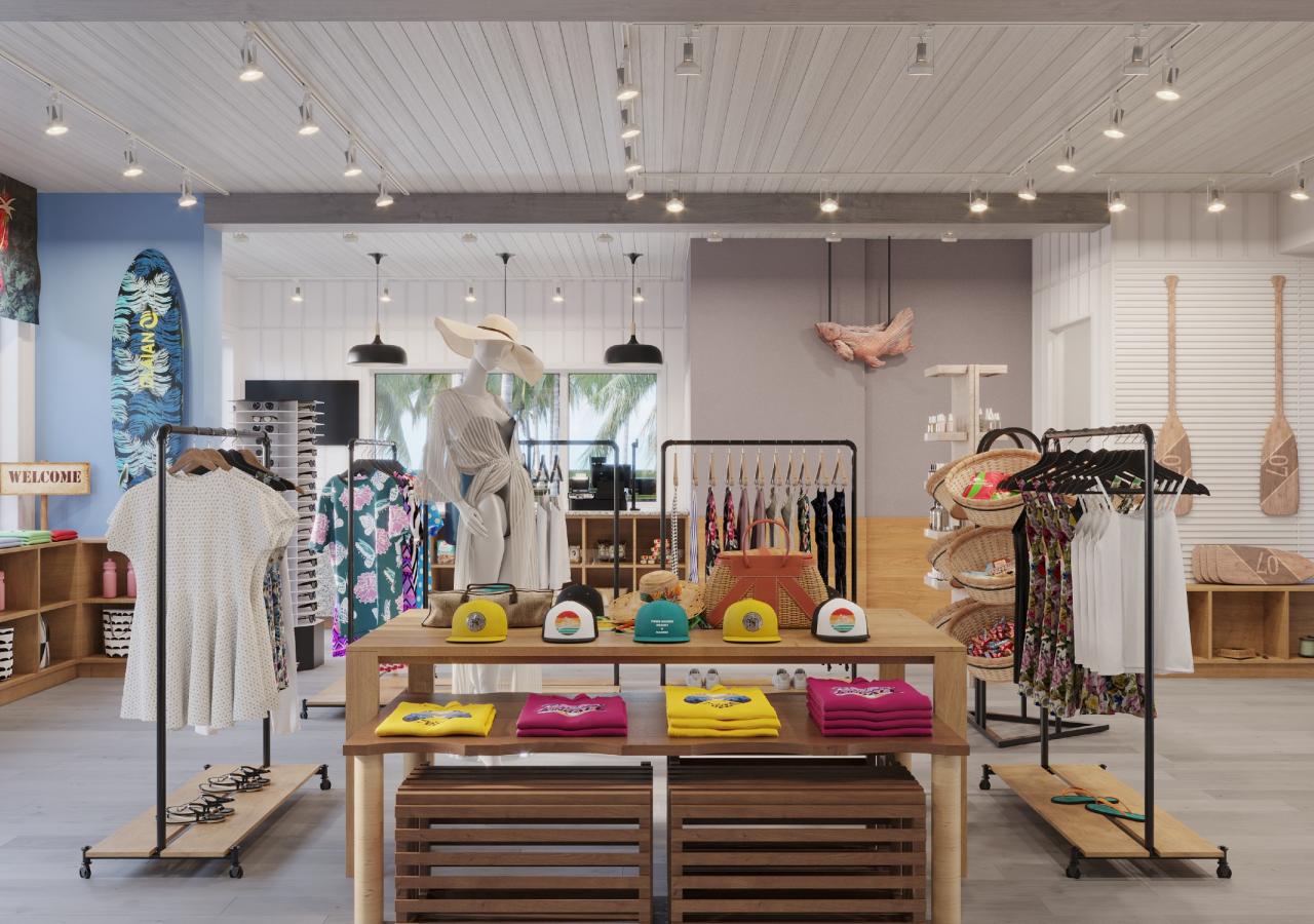 Interior of a shop with merchandise for sale