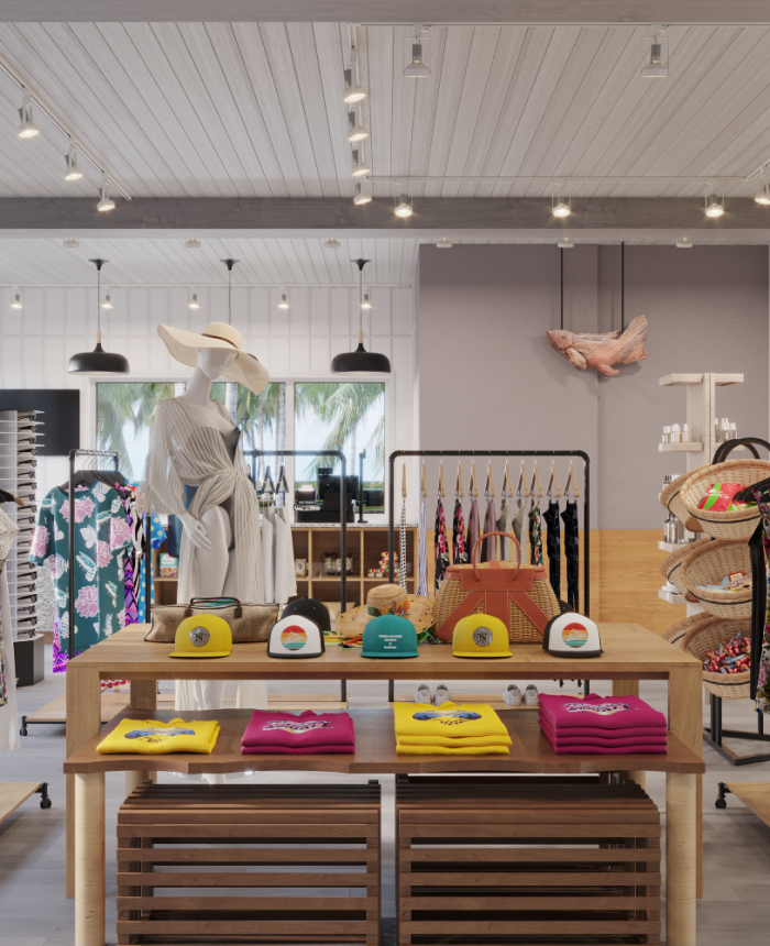 Interior of Able's tackle box shop