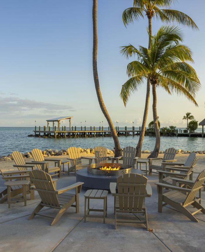 View of fire pit at The Cove