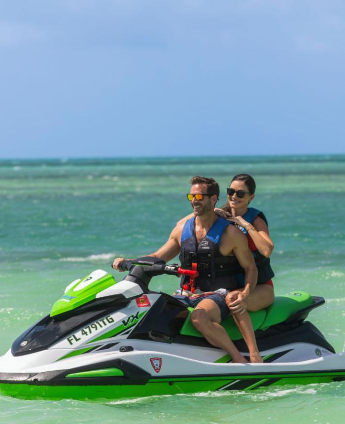 A couple on a Jetski