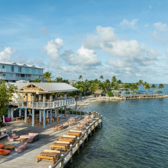 A wide shot view of Three Waters in Islamorada.