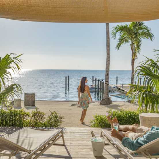 A balcony view of the ocean.