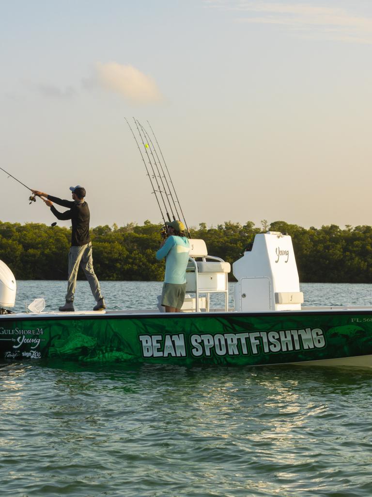 People fishing from a boat