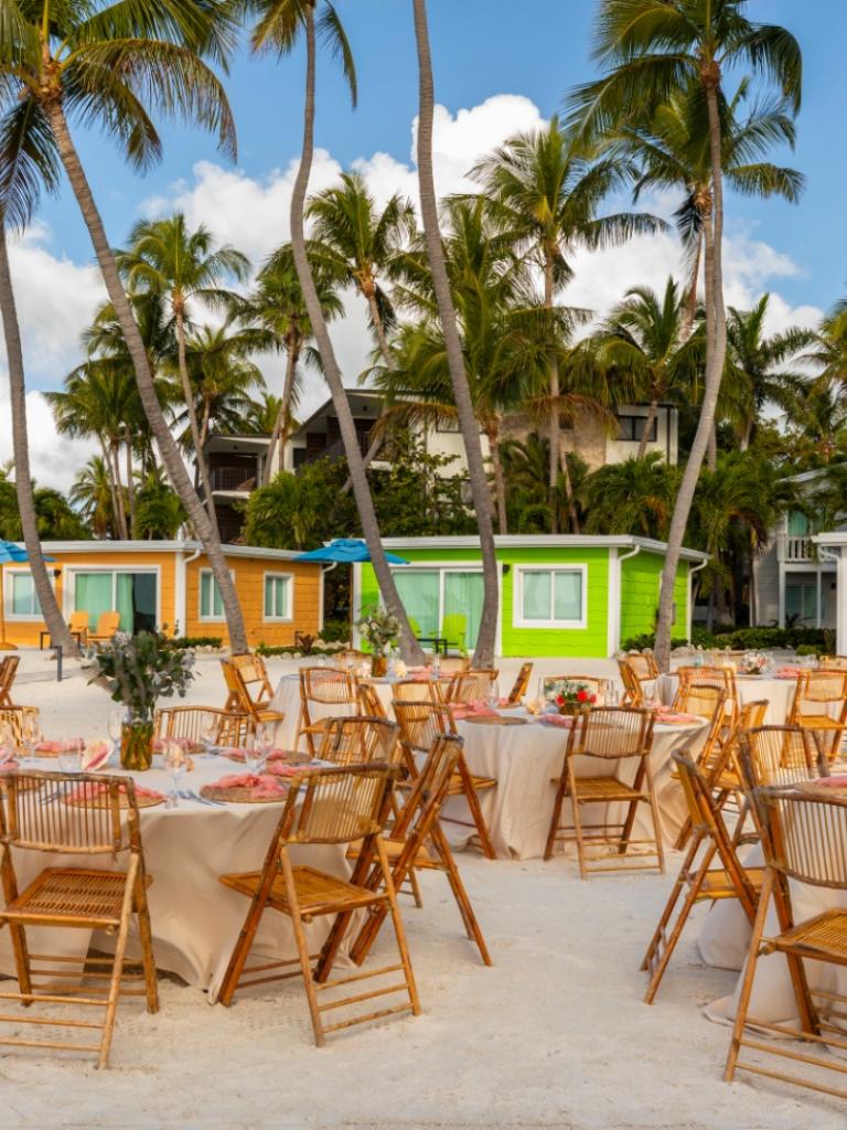 A wedding reception set up at La Siesta in Islamorada.