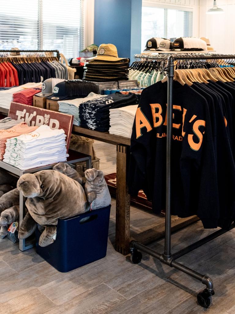 Clothing on racks