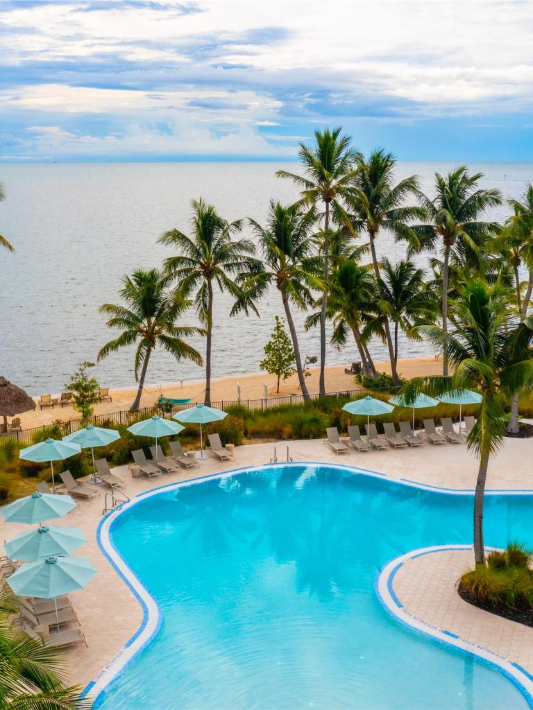 aerial of amara cay pool with view of beach