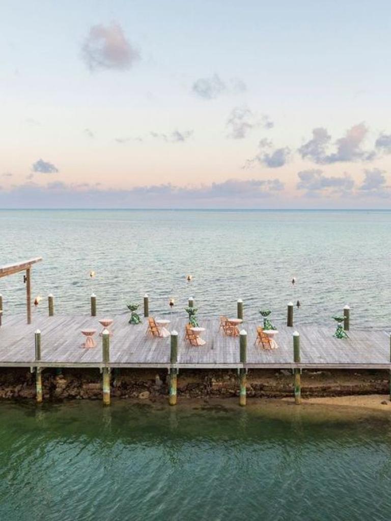 Image of a deck decorated for an event