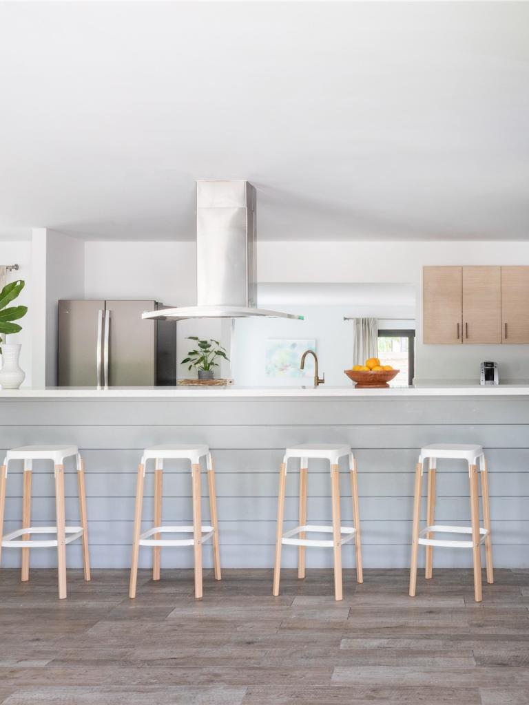 kitchen with long island