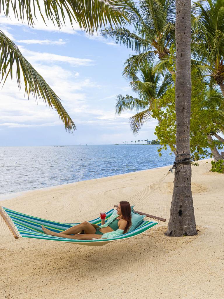 woman relaxing in a hammock
