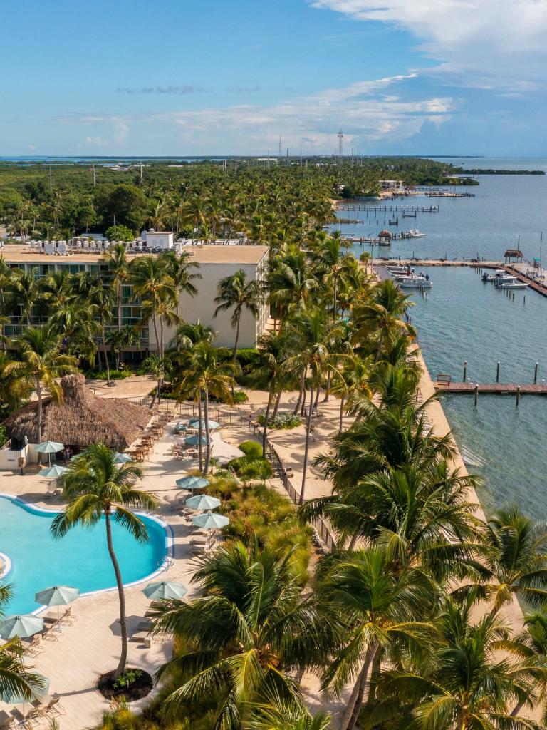 areal view of the marina at amara cay