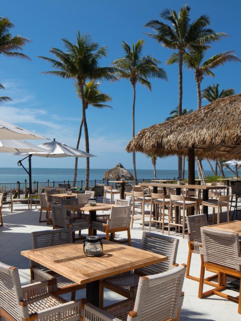The view from Tiki Bar at Amara Cay in Islamorada, Florida.