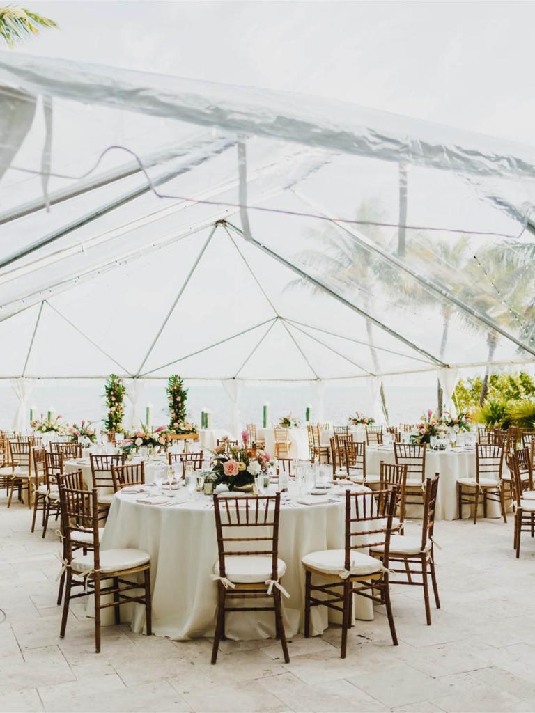 tables set up for a wedding