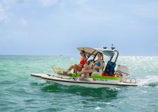 Women on a boat on the water 