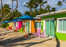colorful cottages on the beach